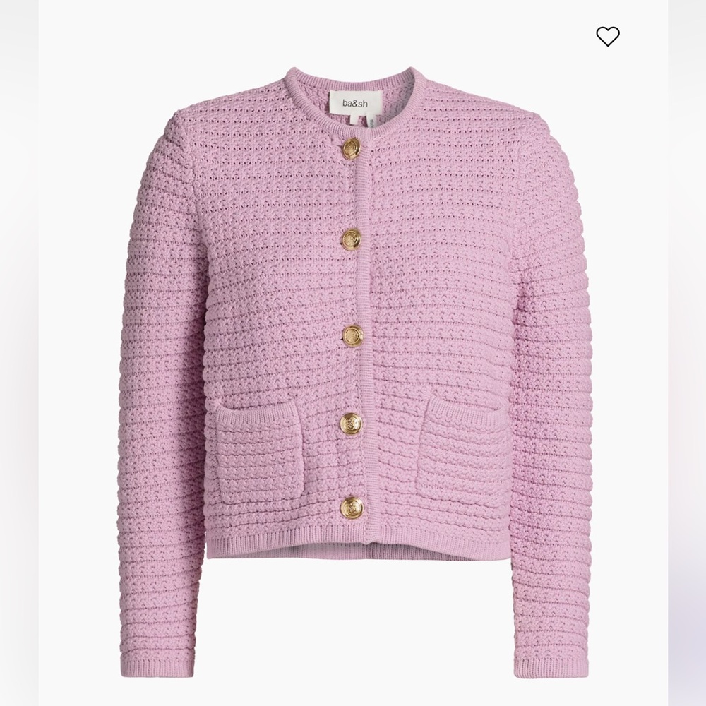 Ba&sh Lavender Textured Cardigan